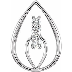 Ladies Natural Diamond Pendant (I1, G-H) — 14K White Gold