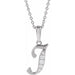 Ladies Natural Diamond Initial I Necklace (I1, G-H Ctw) — 14K White Gold