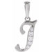 Ladies Natural Diamond Initial I Pendant (I1, G-H) — 14K White Gold