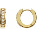 Ladies Natural Diamond 12.1 mm Hoop Earrings (Si1, G-H) — 14K Yellow Gold