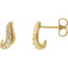 Ladies 1/6 Natural Diamond Freeform Earrings — 14K Yellow Gold
