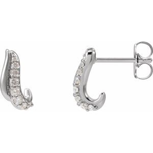 Ladies 1/6 Natural Diamond Freeform Earrings — Platinum
