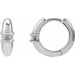 Ladies Natural Diamond 13.4 mm Hoop Earrings (Si2-Si3, Ghi) — Platinum