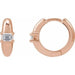 Ladies Natural Diamond 13.4 mm Hoop Earrings (Si2-Si3, Ghi) — 14K Rose Gold