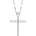 Ladies Natural Diamond Cross Necklace (Si2-Si3, G-H) — Platinum