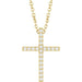 Ladies Natural Diamond Cross Necklace (I1, G-H) — 14K Yellow Gold