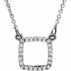 Ladies Natural Diamond Necklace (I1, G-H) — 14K White Gold