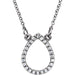 Ladies Natural Diamond Teardrop Necklace (I1, G-H) — 14K White Gold