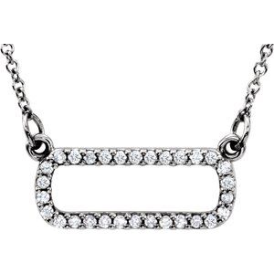 Ladies Natural Diamond Geometric Necklace (I1, G-H) — 14K White Gold