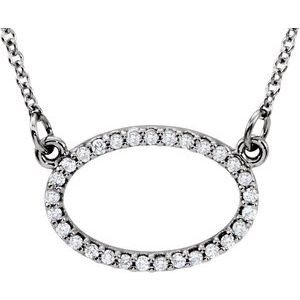 Ladies Natural Diamond Necklace (I1, G-H) — 14K White Gold