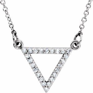 Ladies Natural Diamond Triangle Necklace (I1, G-H) — 14K White Gold