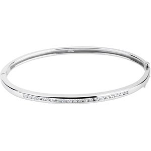 Ladies Natural Diamond Bangle 6 1/ Bracelet (I1, G-H) — 14K White Gold