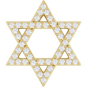 Ladies Natural Diamond Star of David Pendant (I1, G-H) — 14K Yellow Gold