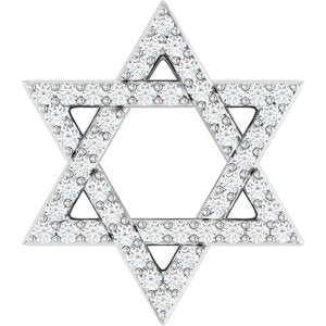 Ladies Natural Diamond Star of David Pendant (I1, G-H) — Sterling Silver