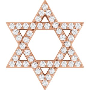 Ladies Natural Diamond Star of David Pendant (I1, G-H) — 14K Rose Gold
