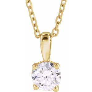 Ladies Natural Diamond Necklace (I1, G-H) — 14K Yellow Gold