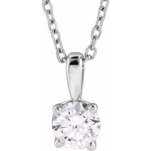 Ladies Natural Diamond Necklace (I1, G-H) — 14K White Gold