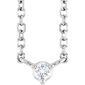 Ladies Natural Diamond Necklace (I1, G-H) — Sterling Silver