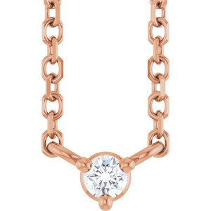 Ladies Natural Diamond Necklace (I1, G-H) — 14K Rose Gold
