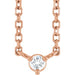 Ladies Natural Diamond Necklace (I1, G-H) — 14K Rose Gold