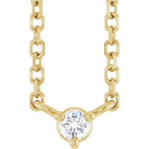Ladies Natural Diamond Necklace (I1, G-H) — 14K Yellow Gold