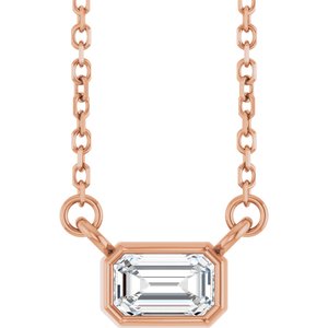 Ladies Natural Diamond Necklace (I1, Ghi) — 14K Rose Gold