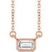 Ladies Natural Diamond Necklace (I1, Ghi) — 14K Rose Gold