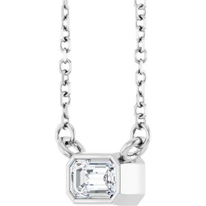 Lab-Grown Diamond Bezel-Set Solitaire Necklace - Style 89030
