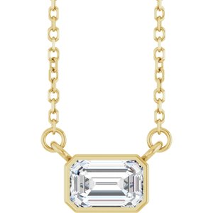 Lab-Grown Diamond Bezel-Set Solitaire Necklace - Style 89030