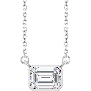 Lab-Grown Diamond Bezel-Set Solitaire Necklace - Style 89030