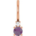 Ladies Natural Alexandrite Natural Diamond Charm/Pendant (Si2-Si3, G-H) — 14K Rose Gold