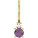Ladies Natural Alexandrite Natural Diamond Charm/Pendant (Si2-Si3, G-H) — 14K Yellow Gold