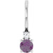 Ladies Natural Alexandrite Natural Diamond Charm/Pendant (I1, G-H) — Platinum