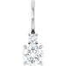 Ladies Natural White Sapphire Natural Diamond Charm/Pendant (I1, G-H) — Platinum
