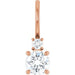 Ladies Natural White Sapphire Natural Diamond Charm/Pendant (Si2-Si3, G-H) — 14K Rose Gold