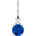 Ladies Natural Blue Sapphire Natural Diamond Charm/Pendant (I1, G-H) — Platinum