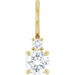 Ladies Natural White Sapphire Natural Diamond Charm/Pendant (Si2-Si3, G-H) — 14K Yellow Gold