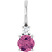 Ladies Natural Pink Tourmaline Natural Diamond Charm/Pendant (I1, G-H) — Platinum