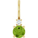 Ladies Natural Peridot Natural Diamond Charm/Pendant (Si2-Si3, G-H) — 14K Yellow Gold