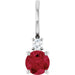 Ladies Natural Ruby Natural Diamond Charm/Pendant (Si2-Si3, G-H) — 14K White Gold