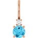 Ladies Natural Aquamarine Natural Diamond Charm/Pendant (Si2-Si3, G-H) — 14K Rose Gold
