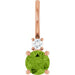 Ladies Natural Peridot Natural Diamond Charm/Pendant (Si2-Si3, G-H) — 14K Rose Gold
