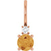 Ladies Natural Citrine Natural Diamond Charm/Pendant (Si2-Si3, G-H) — 14K Rose Gold