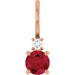 Ladies Natural Ruby Natural Diamond Charm/Pendant (Si2-Si3, G-H) — 14K Rose Gold