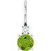 Ladies Natural Peridot Natural Diamond Charm/Pendant (Si2-Si3, G-H) — 14K White Gold