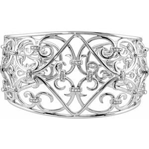 Ladies Natural Diamond Cuff Bracelet (I1, G-H) — Sterling Silver