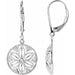 Ladies Natural Diamond Lever Back Earrings — Sterling Silver