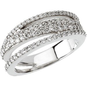 Ladies Natural Diamond Ring (I1, G-H) — 14K White Gold