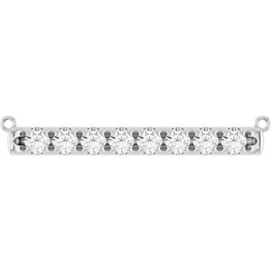 Ladies French-Set Bar Necklace or Center (I1, G-H) — Platinum