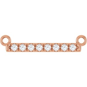 Ladies French-Set Bar Necklace or Center (I1, G-H) — 14K Rose Gold